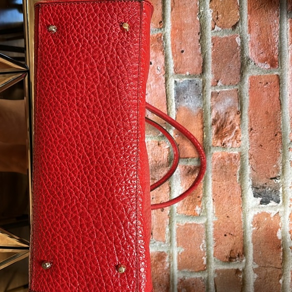 Red leather DKNY handbag - Picture 9 of 12